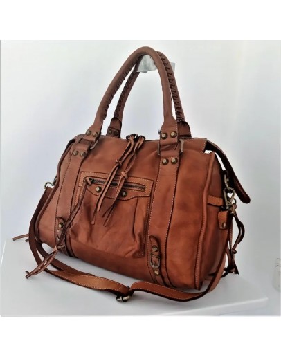 Cognac Italian Leather Bag Italy Soft Leather Crossbdody Bag