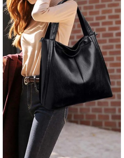 Ladies Fashion Retro Soft Leather All-match Shoulder Bag