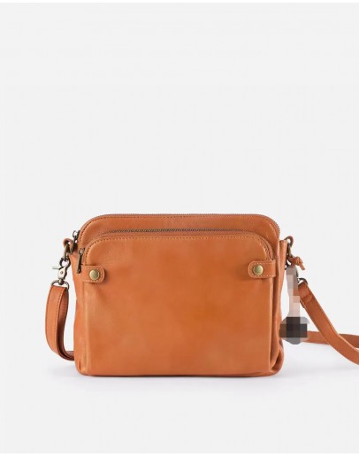 Three-Layer Leather Crossbody Shoulder & Clutch Bag